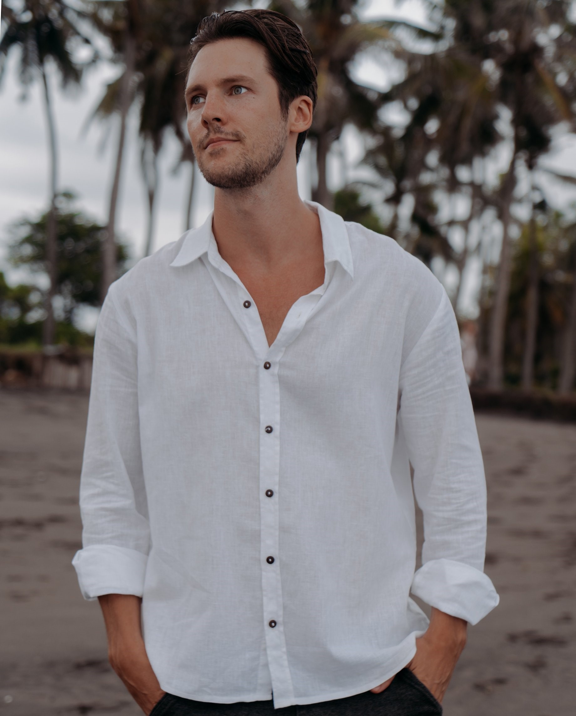 Mens Linen Shirt: OPTIC WHITE | lupon.gov.ph