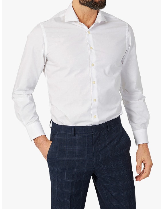 white slim shirt men