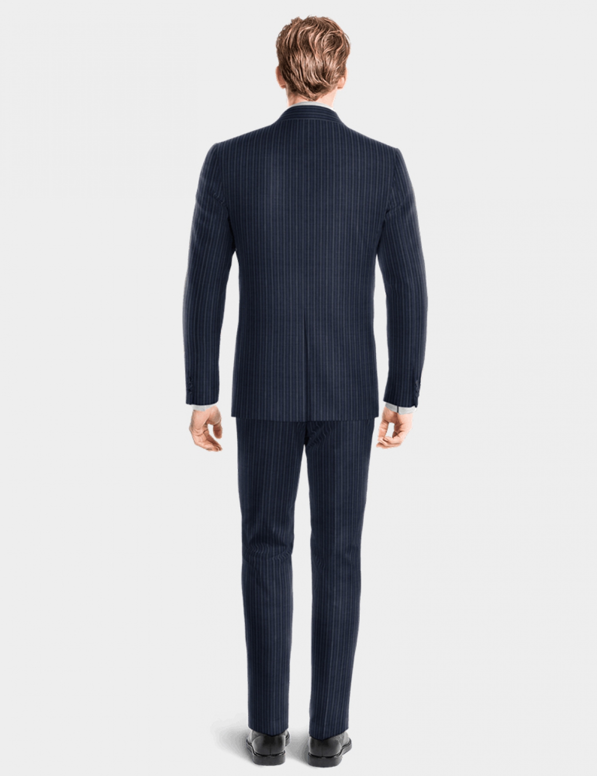 Blue Houndstooth Wool Blend Suit
