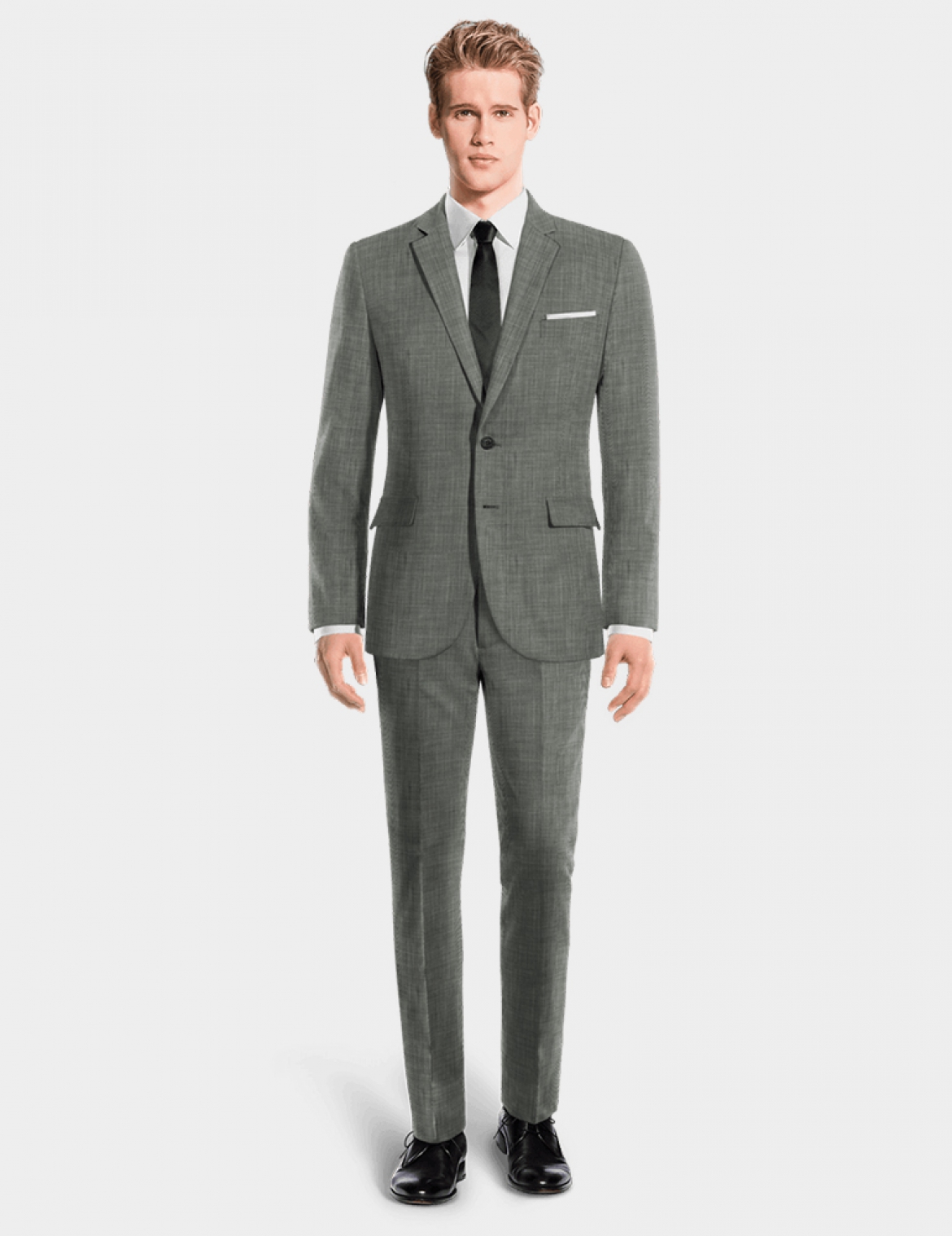 Grey Wool Blend Suit