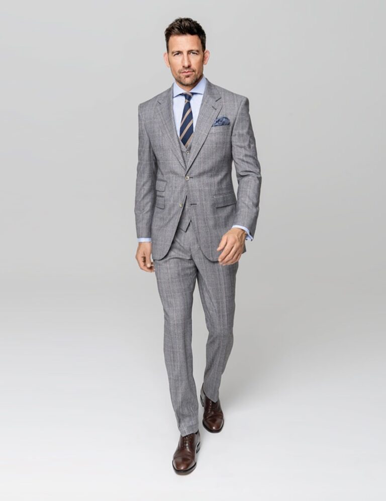 3 piece suits gray