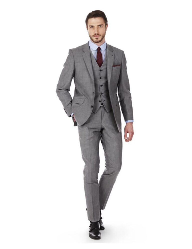 3 piece suits grey