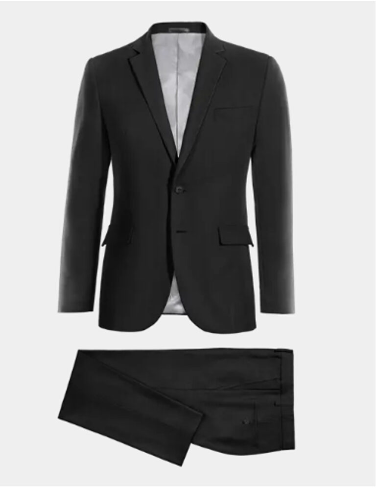 black wool suit