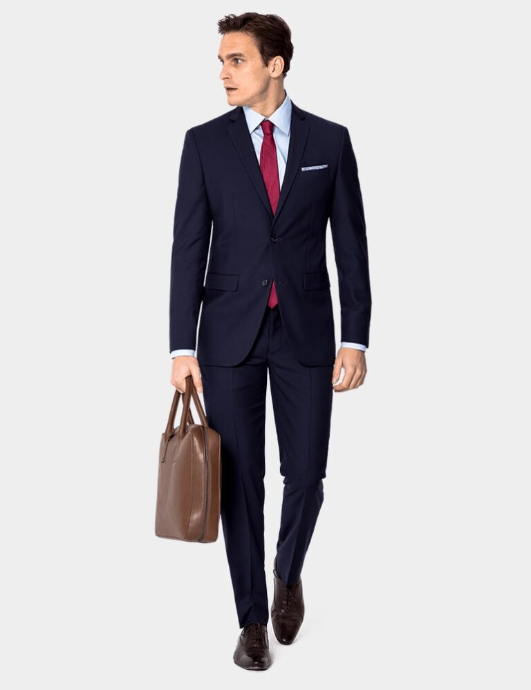 blue wool blend suit