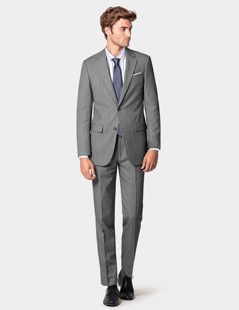 grey wool blend suit