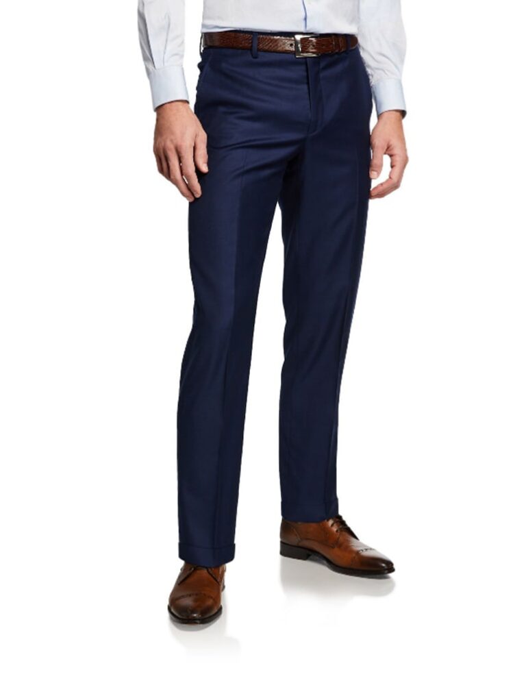 mens wool pants navy