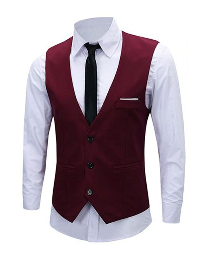 red mens vests